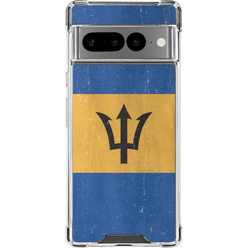 Barbados Flag Distressed Google Pixel 7 Pro Clear Case